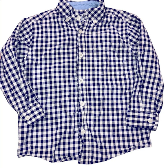 Osh Kosh B’gosh size 4 blue & white checkered top - Picture 1 of 4